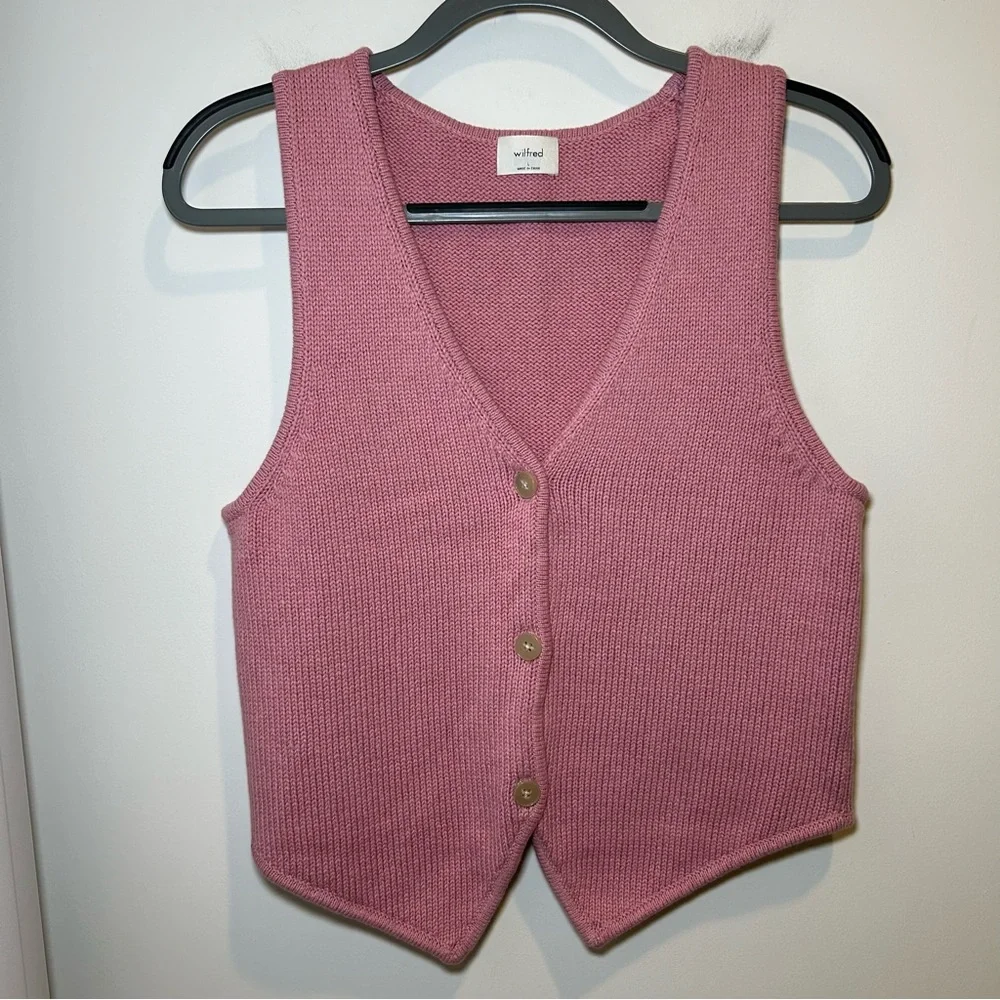 Aritzia Wilfred Signet Vest in Tart Pink Size Large - Picture 4 of 8